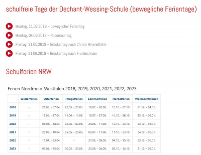 schulfreie Tage